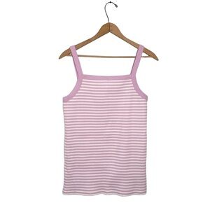 Old Navy | Purple Square Neck Striped Ribbed Slim Fit Tank Top